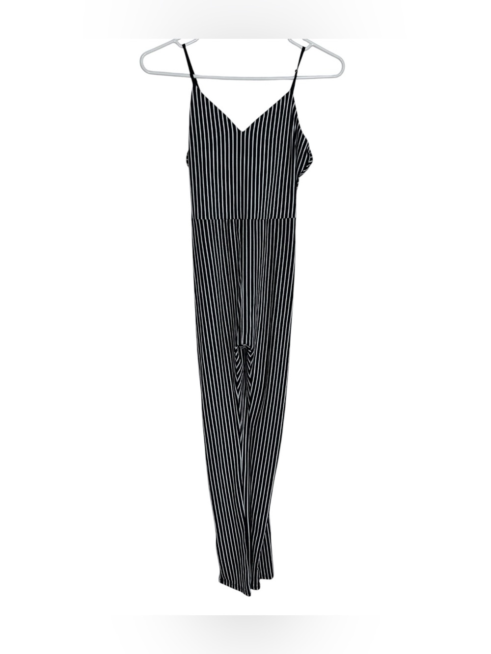 Papaya Pinstripe Jumpsuit Women’s S Black White Wide Leg Stretch NWT